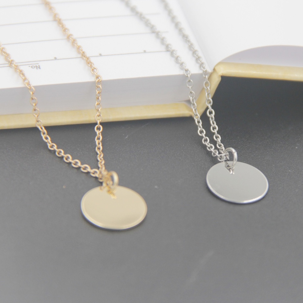 Minimalist Coin Circle Necklaces - Picture 4 of 8